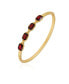 Gold-Tone and Dark Red Glass Stone Hinge Bangle Bracelet