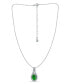 ფოტო #2 პროდუქტის Created Green Quartz and Cubic Zirconia Halo Pendant