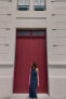 Фото #1 товара Льняное платье-рубашка облегающего кроя ZARA