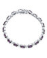 ფოტო #3 პროდუქტის Jewelry Alternating Cubic Zirconia Oval Shape CZ 15 CT Purple Tennis Bracelet Teardrop For Women 7 Inch