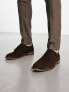 Фото #3 товара ASOS DESIGN monk shoes in brown suede with natural sole