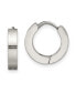 Stainless Steel Brushed and Polished Hinged Hoop Earrings