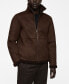 ფოტო #1 პროდუქტის Men's Shearling-Lined Leather-Effect Jacket