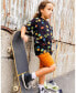ფოტო #3 პროდუქტის Boy Organic Cotton T-Shirt With Allover Print Black - Toddler|Child