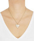 Rhodolite Garnet (1/8 ct.tw.) and White Topaz (1 ct.tw.) 18" Heart Pendant Necklace in 14k Gold-Plated Sterling Silver