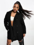 Forever New Curve formal wrap short coat in black