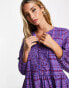 French Connection check mini dress in purple