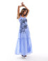 Hope & Ivy premium maxi dress with embroidery in light blue