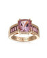 ფოტო #3 პროდუქტის 5.45CT Square Cushion Cut Pink Natural Amethyst Ring For Women Rhodolite Garnet Baguette Rose Gold Plated Sterling Silver