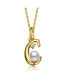 Kids/Teens Personalized 14K Gold Plated Initial Pearl Pendant Necklace