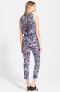 Rebecca Taylor Women's 241071 Kiku Print Silk Jumpsuit Blue Size 4