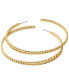 ფოტო #3 პროდუქტის Statement Link Premium Gold-Tone Brass Hoop Earrings