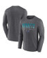 Men's Heathered Charcoal Charlotte Hornets Where Legends Play Iconic Practice Long Sleeve T-shirt Черный, L - фото #4