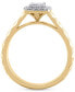 ფოტო #4 პროდუქტის Diamond Princess Quad Custer Halo Ring (1/4 ct. t.w.) in 14k Two-Tone Gold