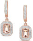 ფოტო #3 პროდუქტის Morganite (1-3/4 ct. t.w.) and Diamond (1/3 ct. t.w.) Drop Earrings in 14K Rose Gold-Plated Sterling Silver