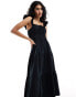 Selected Femme maxi dress in black Черный, 38 - фото #1