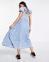 Фото #3 товара ASOS DESIGN Tall soft denim babydoll midi dress in midwash