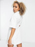 ASOS DESIGN twill mini shirt dress in white