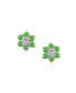 ფოტო #3 პროდუქტის Tiny Green CZ Flower Stud Earrings For Women For Teen Cubic Zirconia Simulated Emerald 14K Real Gold Screw back