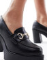 New Look chunky heeled loafer in black