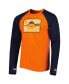 ფოტო #2 პროდუქტის Men's Orange Chicago Bears Throwback Raglan Long Sleeve T-shirt