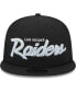 Фото #3 товара Men's Black Las Vegas Raiders Main Script 9FIFTY Snapback Hat