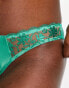 Фото #6 товара ASOS DESIGN Jade premium shimmer embroidered brazilian brief in green