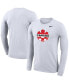 Men's White Canada Soccer Primary Logo Legend Performance Long Sleeve T-shirt