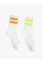 2'li Tenis Çorap Seti Şerit Desenli
