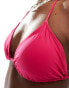 Brave Soul triangle bikini top in bright pink