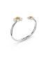 Flower, Yellow, Rhodium Plated Idyllia Bangle Bracelet