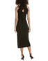 Фото #2 товара Helmut Lang Sheer Shoulder Midi Dress Women's Black Xs