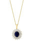 ფოტო #1 პროდუქტის EFFY® Sapphire (1-7/8 ct. t.w.) & Diamond (1/5 ct. t.w.) Halo 18" Pendant Necklace in 14k White Gold. (Also available in Ruby)