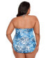 ფოტო #2 პროდუქტის Plus Size Bandeau Halter One-Piece Swimsuit