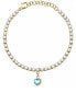 Gold-plated bracelet with light blue heart Love LPS05ASD29
