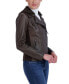 Фото #3 товара Women's Hooded Faux Leather Moto Jacket