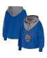 Фото #1 товара Women's Blue New York Knicks Pieced Quarter-Zip Hoodie Jacket