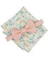 Фото #1 товара Men's Wren Textured Bow Tie & Floral Pocket Square Set, Created for Macy's