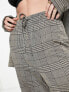 Фото #2 товара ASOS DESIGN Tall jersey slouch wide leg trouser in sage check
