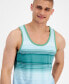 Фото #3 товара Men's Soft Striped Tank Top, Created for Macy's