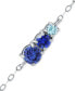 ფოტო #3 პროდუქტის Blue Cubic Zirconia Graduating Three Stone Chain Ankle Bracelet in Sterling Silver, Created for Macy's