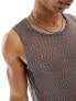 ASOS DESIGN knitted vest in metallic mesh in multi