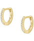 ფოტო #3 პროდუქტის Sterling All Stacked Up Gold-Tone Sterling Silver Hoop Earrings