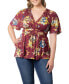 Фото #1 товара Plus Size Encore Short Sleeve Printed Top