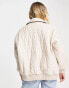 ASOS DESIGN faux leather quilted bomber jacket in cream