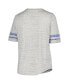 Фото #2 товара Women's Heather Gray Distressed Kentucky Wildcats Plus Size Striped Lace-Up T-shirt
