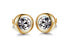 Small gold plated earrings with clear crystal