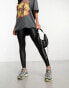 Only faux leather high waisted leggings in black