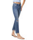 Women's High Rise Distressed Hem Slim Straight Jeans