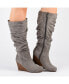 Сапоги высокие JOURNEE Collection женские Haze Wide Calf Boots Серо-коричневый, 9.5 m - фото #3